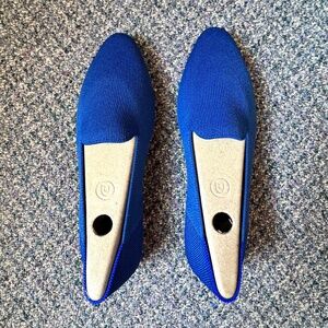 Rothys Azure Blue Almond Loafers Size 8